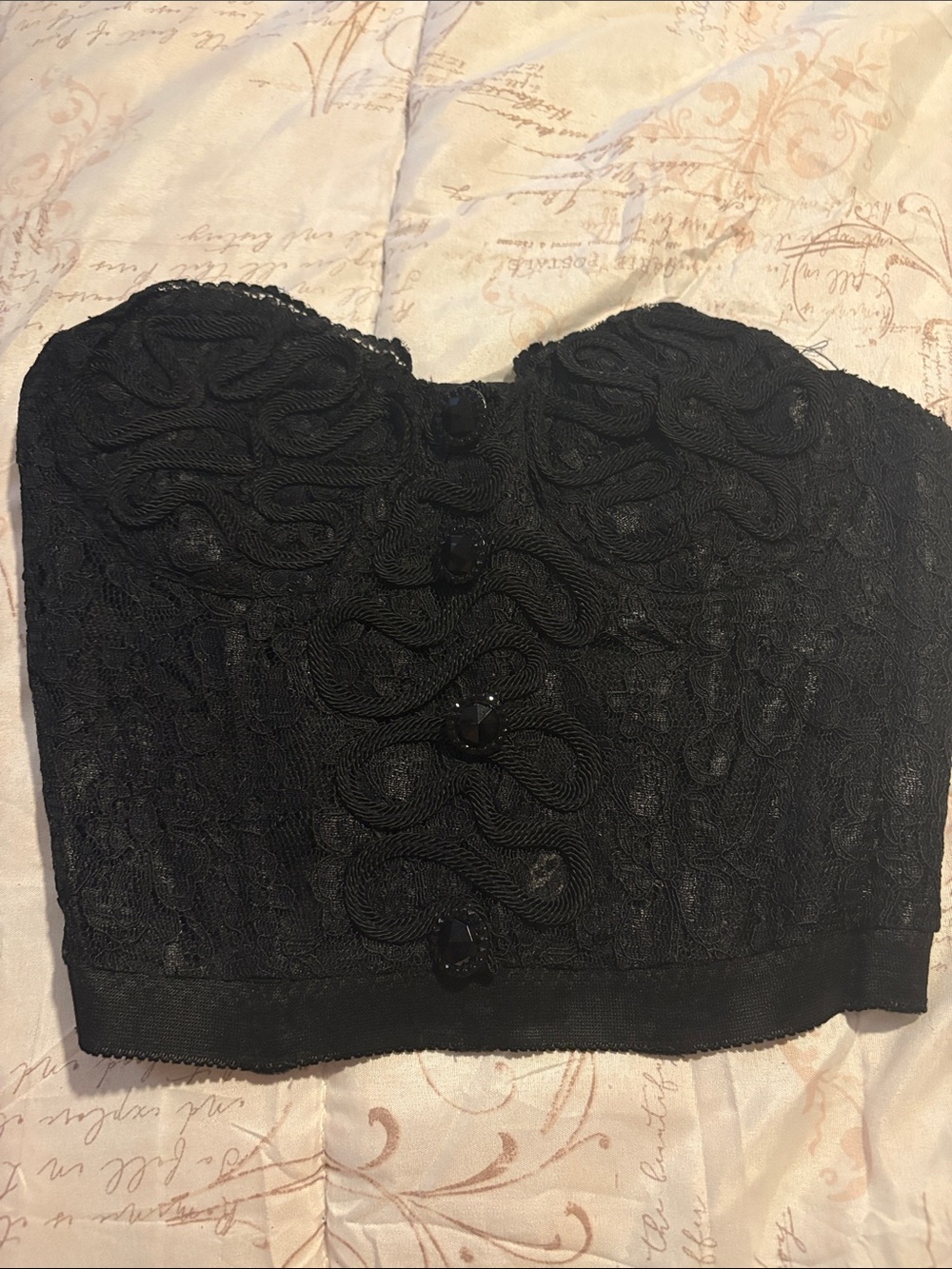 The Limited Black Lace Strapless Bustier Camisole